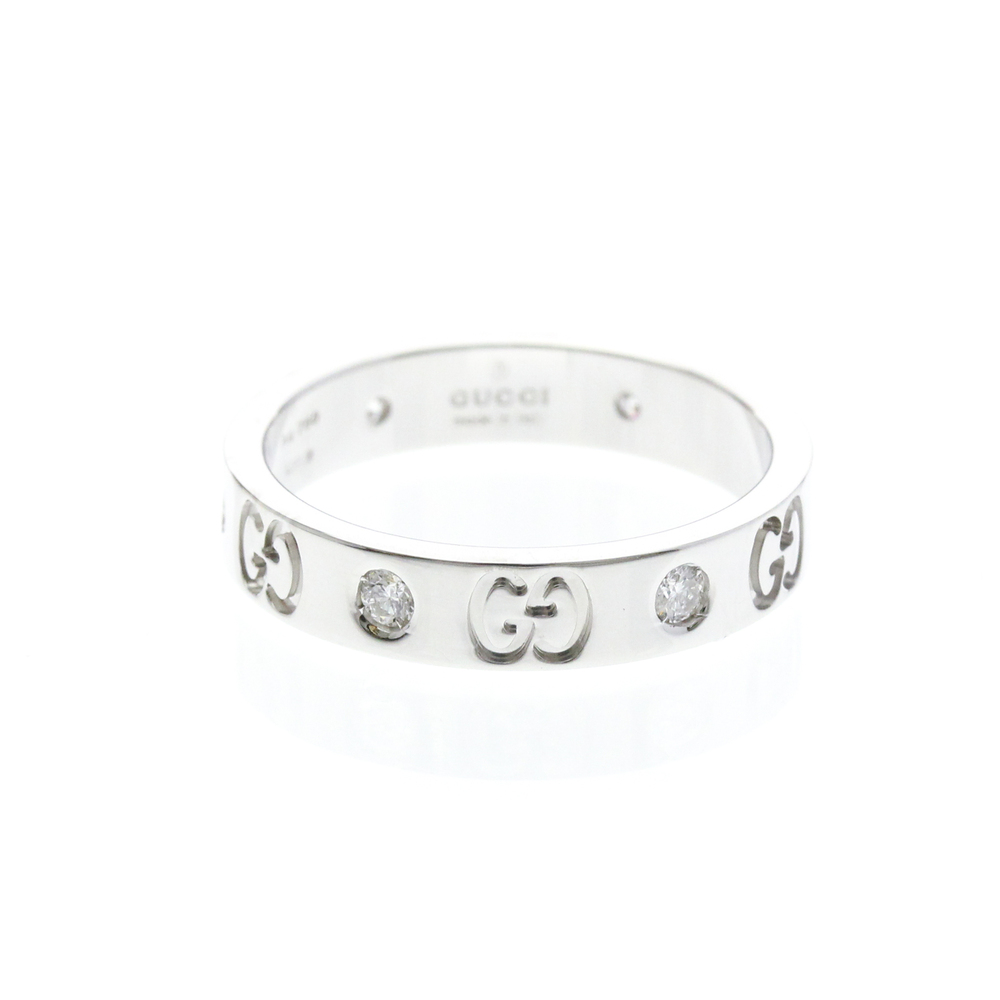 GUCCI 18k Silver Diamond Ring
